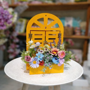 Colorful Window Box Floral Arrangements - Artificial Mixed Flower Decor for Home & Office