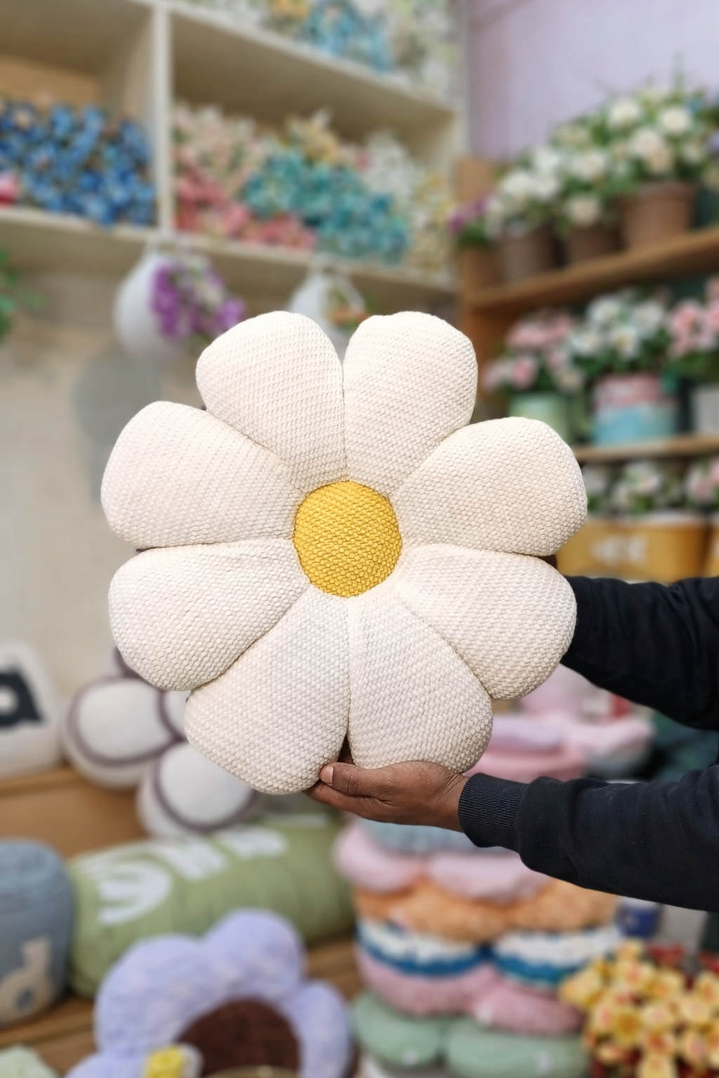 Floral Cushion Pillows - Soft Decorative Cushions in Flower Shapes (Yellow, Blue, Pink, Brown, White) - Image 5