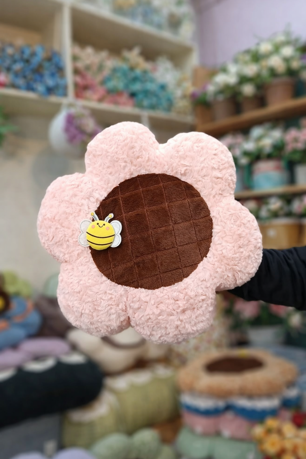 Floral Cushion Pillows - Soft Decorative Cushions in Flower Shapes (Yellow, Blue, Pink, Brown, White) - Image 4