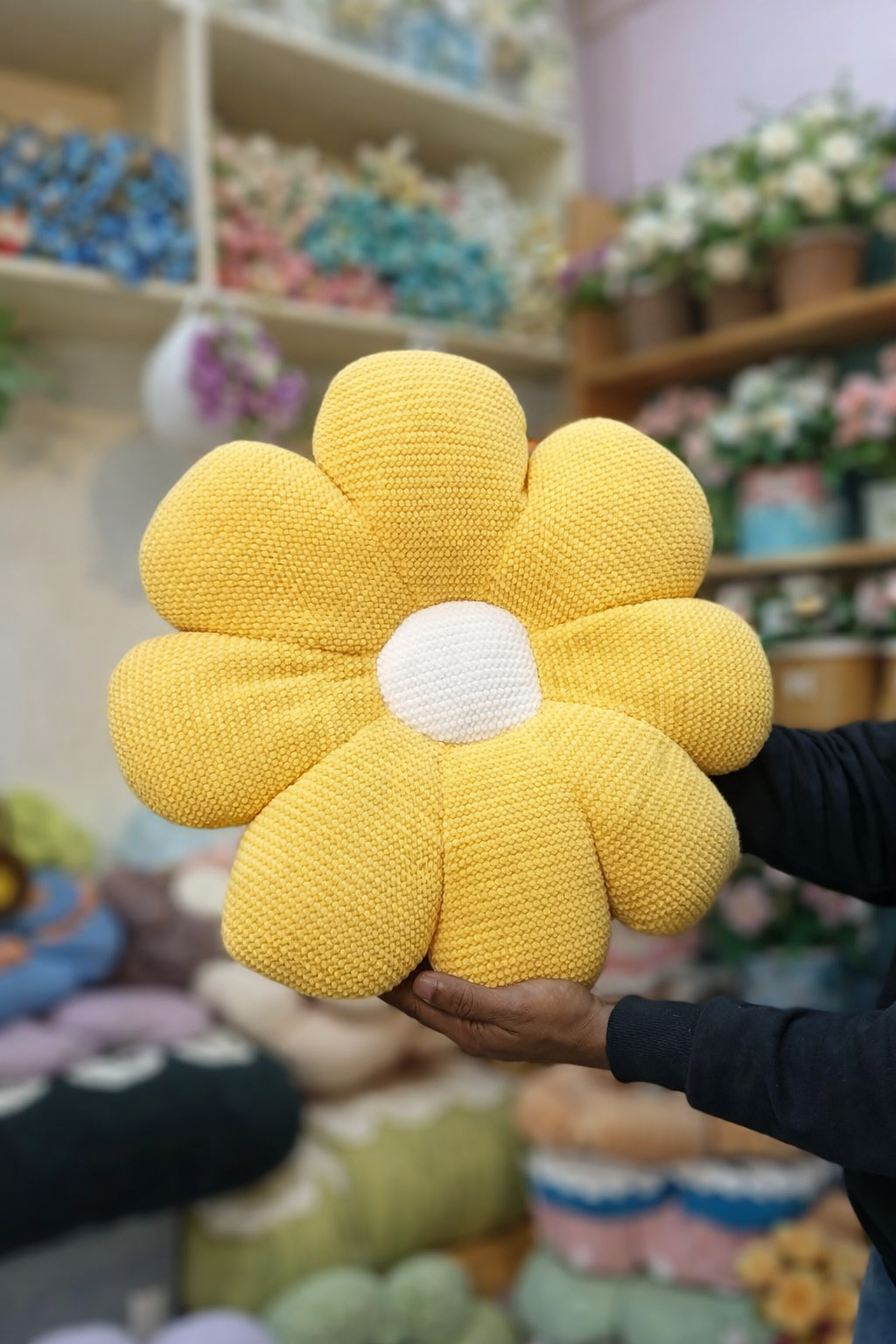 Floral Cushion Pillows - Soft Decorative Cushions in Flower Shapes (Yellow, Blue, Pink, Brown, White) - Image 2