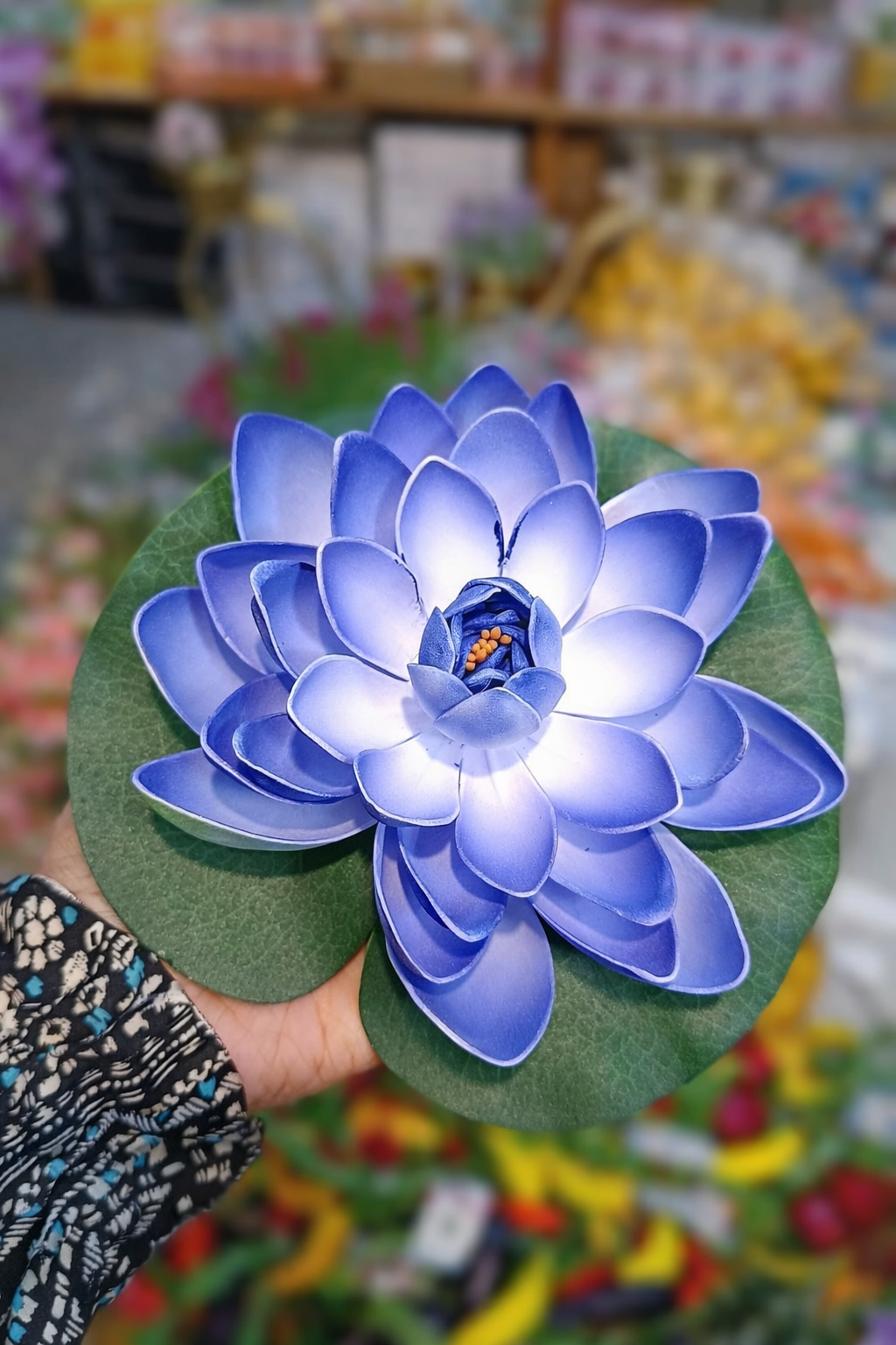 Artificial Lotus Flower Arrangements - Vibrant Floating Lotus Decor (Yellow, Pink, Red, Purple, Blue) - Image 5