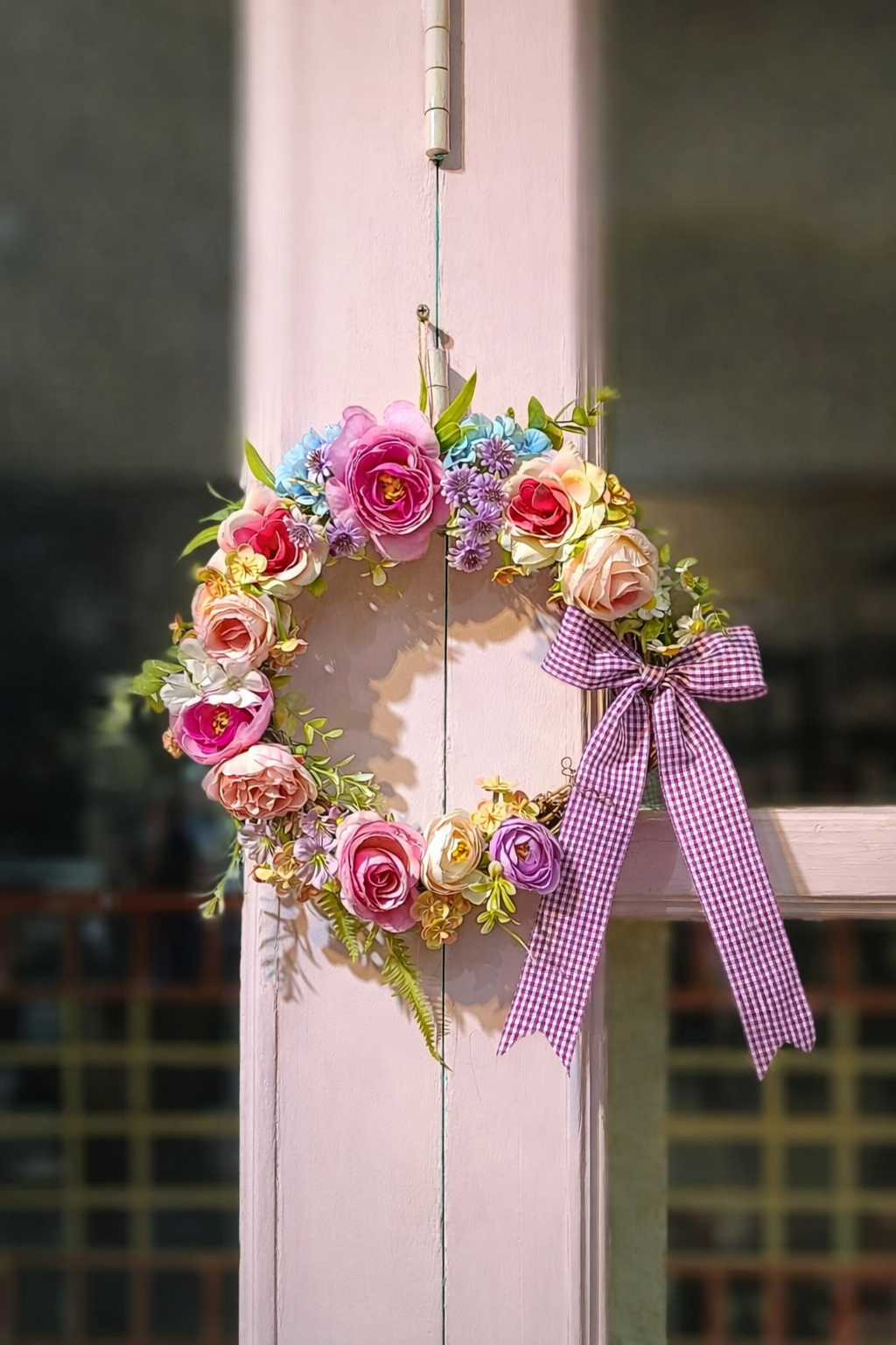 Artificial Floral Wreaths - Elegant Home & Office Decor with Vibrant Roses & Greenery - Image 2